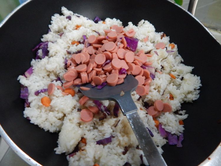 紫甘蓝蛋炒饭步骤9