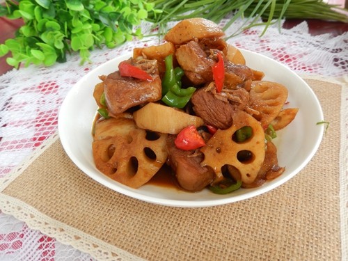 莲藕烧鸭肉步骤13