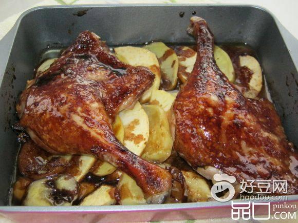 果蔬香烤鸭腿