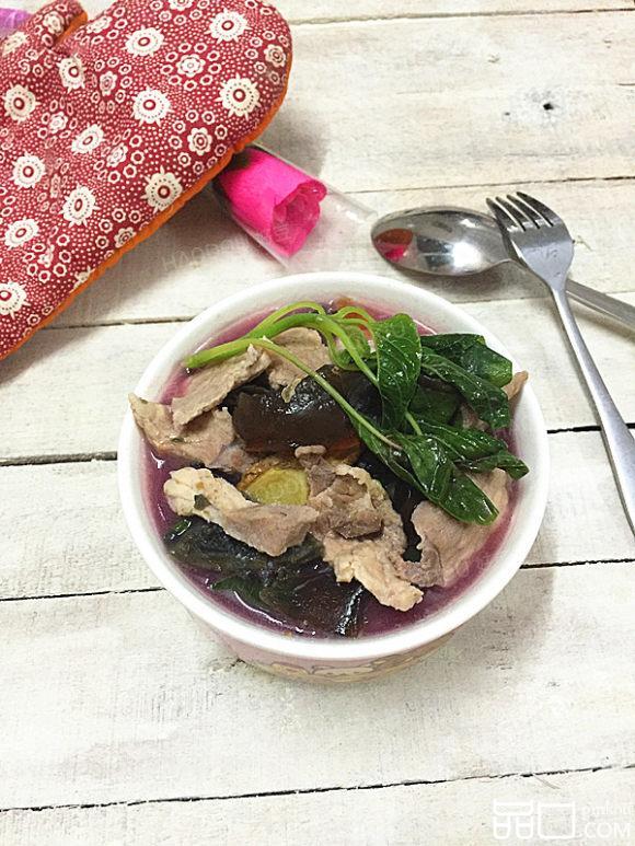 皮蛋瘦肉红苋菜