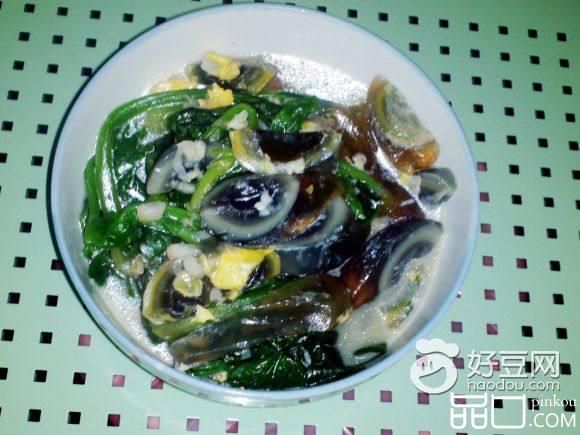 上汤皮蛋菠菜
