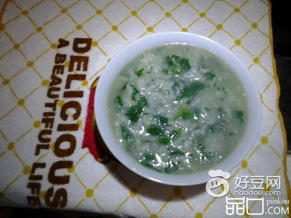 皮蛋荠菜粥