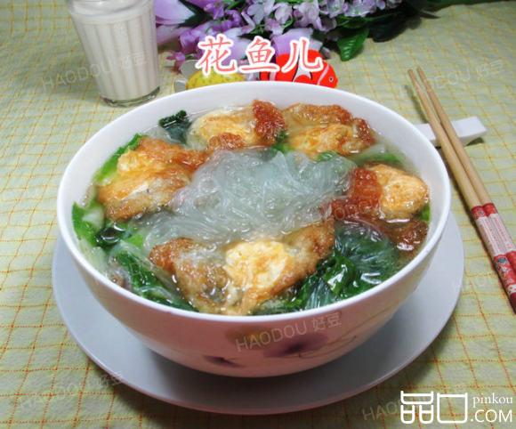 鹌鹑蛋小白菜煮粉丝