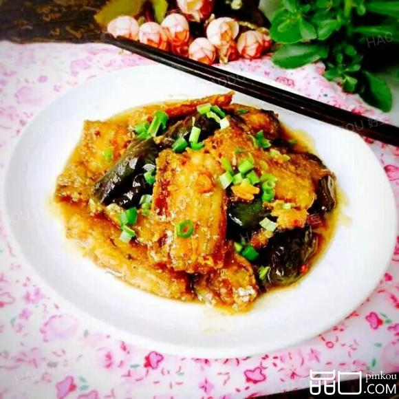 红烧茄子配刀鱼