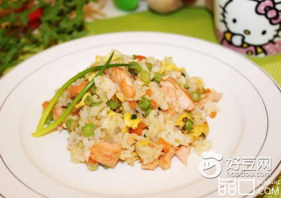 豆角三文鱼炒饭
