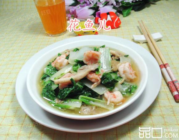 秀珍菇虾仁炒小白菜