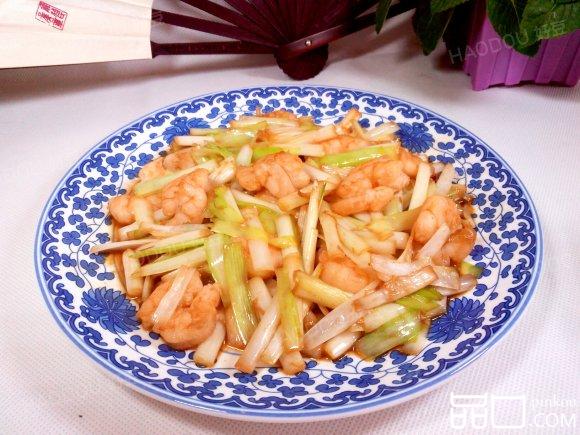 蒜苗炒虾仁
