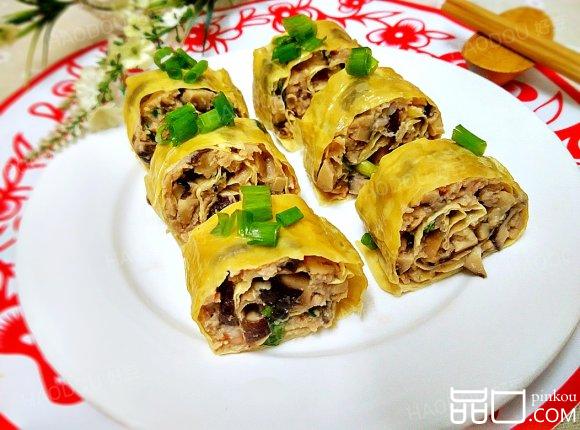 虾仁香菇腐皮卷