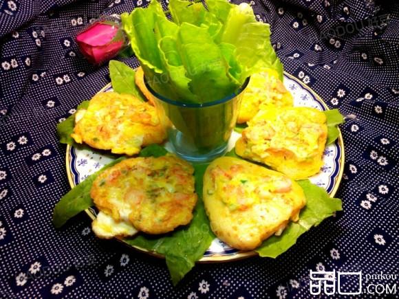 虾仁蛋煎馒头