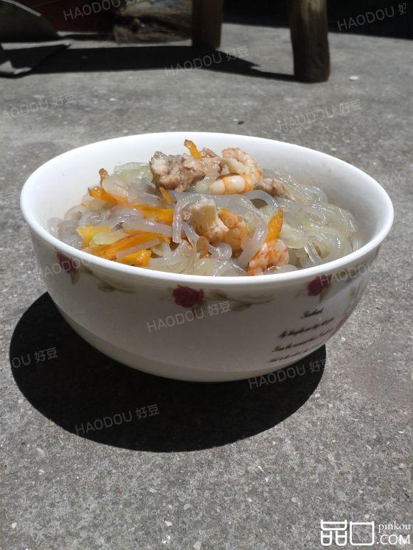 虾仁瘦肉炒粉团