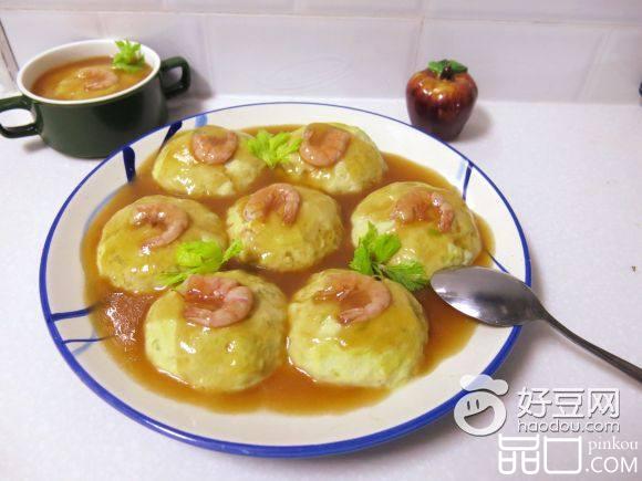 蒸虾仁豆腐丸子