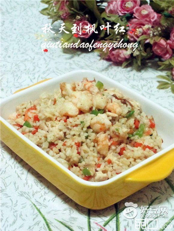 虾仁迷彩炒饭