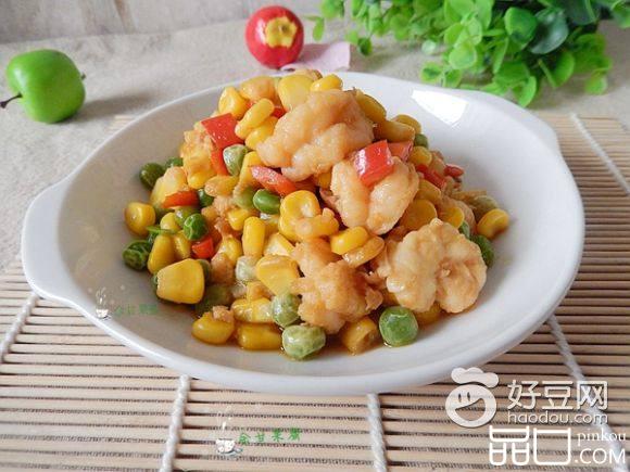 豌豆玉米炒虾仁