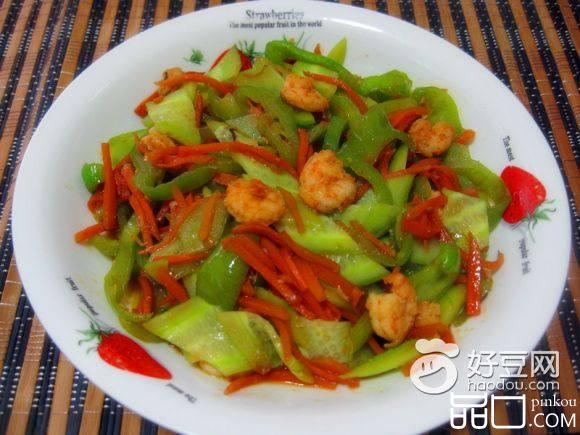 黄瓜胡萝卜炒虾仁
