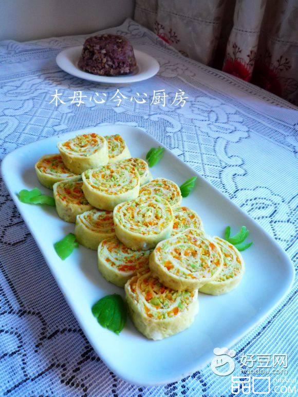 胡萝卜虾仁蛋卷