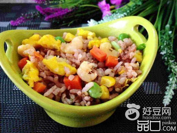 五彩红米炒饭