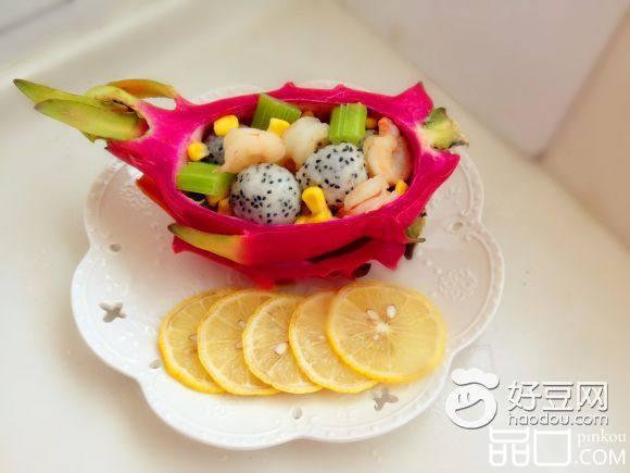火龙果西芹炒虾仁