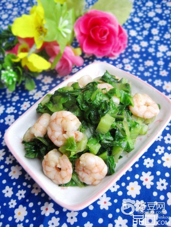 虾仁炒生菜