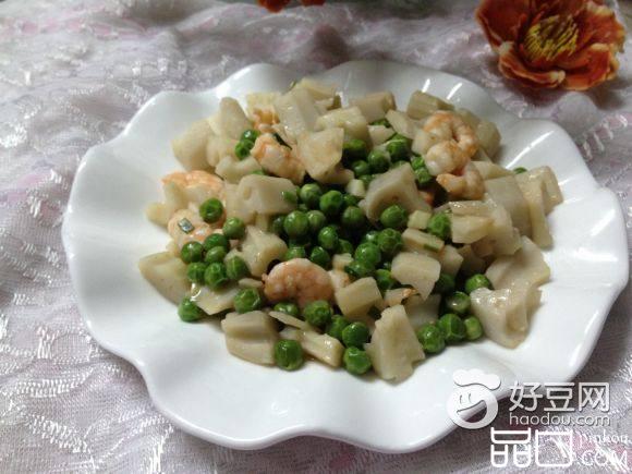 藕丁豌豆炒虾仁