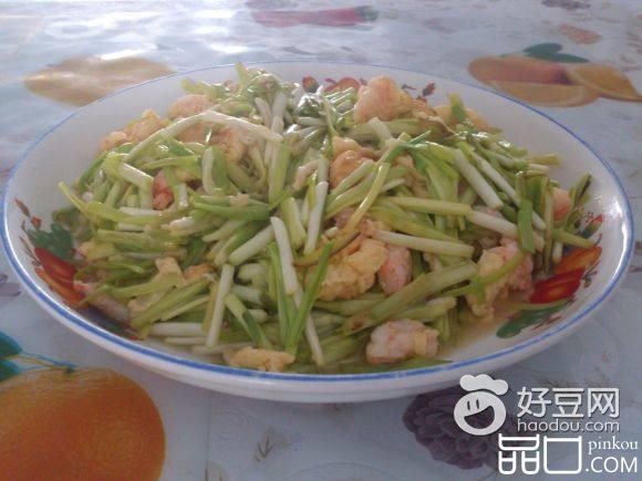 虾仁鸡蛋炒蒜苗