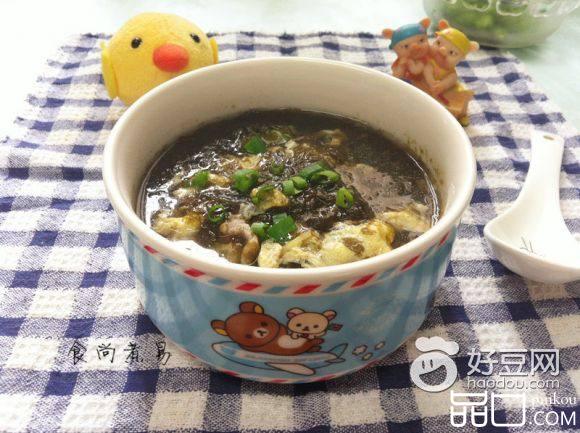 紫菜鸡蛋肉片汤