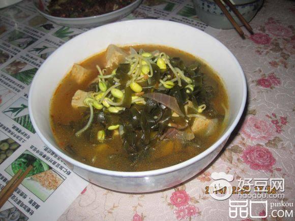 海带豆芽辣酱汤