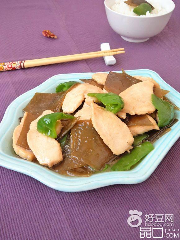 海带熘鸡片