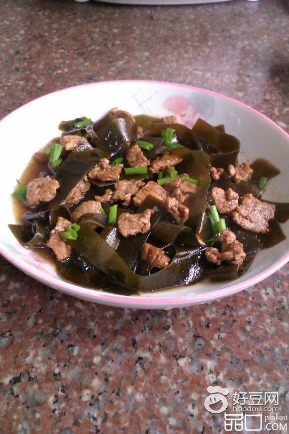 海带炒肉片