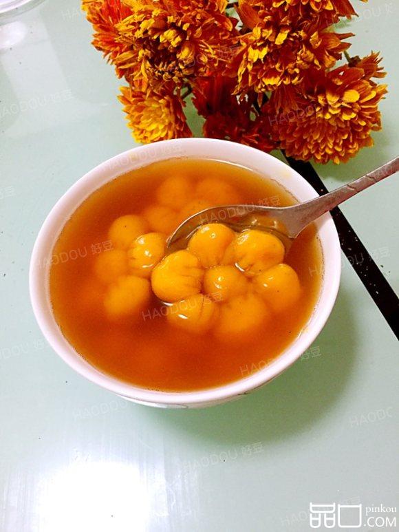 南瓜花朵汤圆