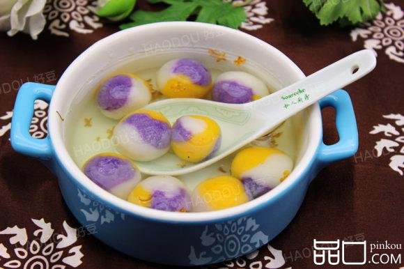 桂花彩色汤圆