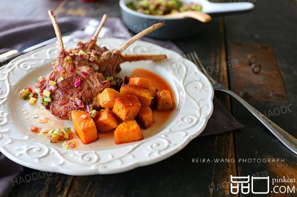 香煎羊排配百里香烤南