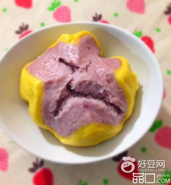 花朵双色馒头