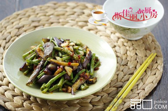 豆瓣茄子炒豆角