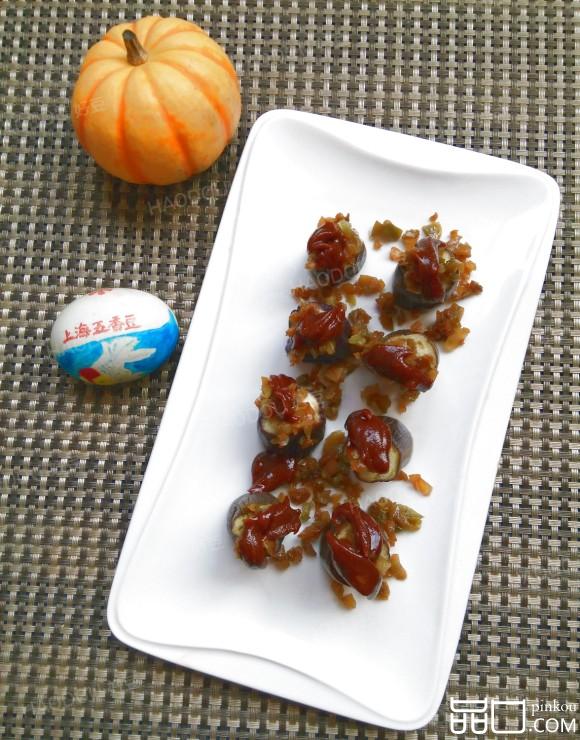 麻酱榨菜末蒸茄