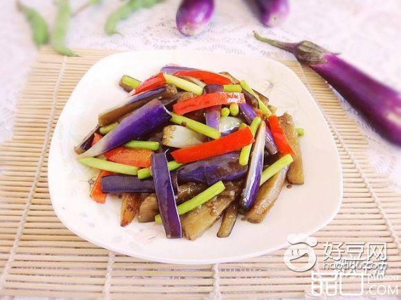 红椒蒜薹炒茄子