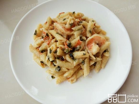 花生酱海苔鲜虾通心面