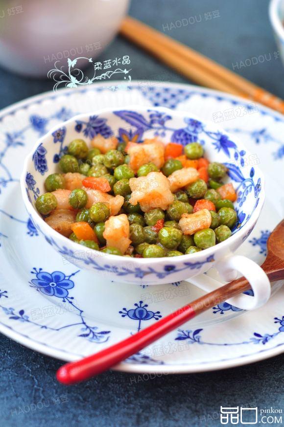 豌豆炒虾仁#本味家乡