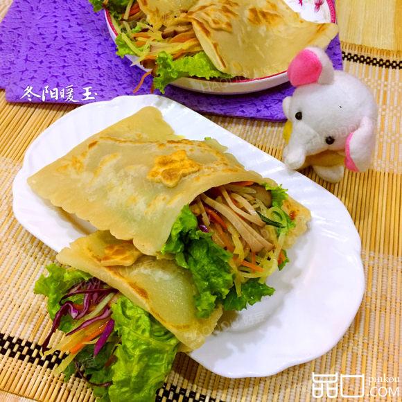 彩疏鸡蛋干丝口袋饼#