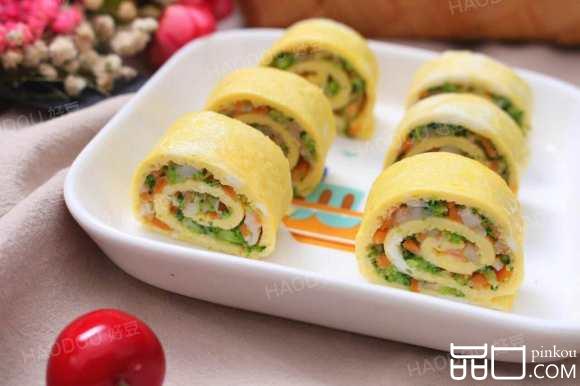 西兰花鲜虾蛋卷
