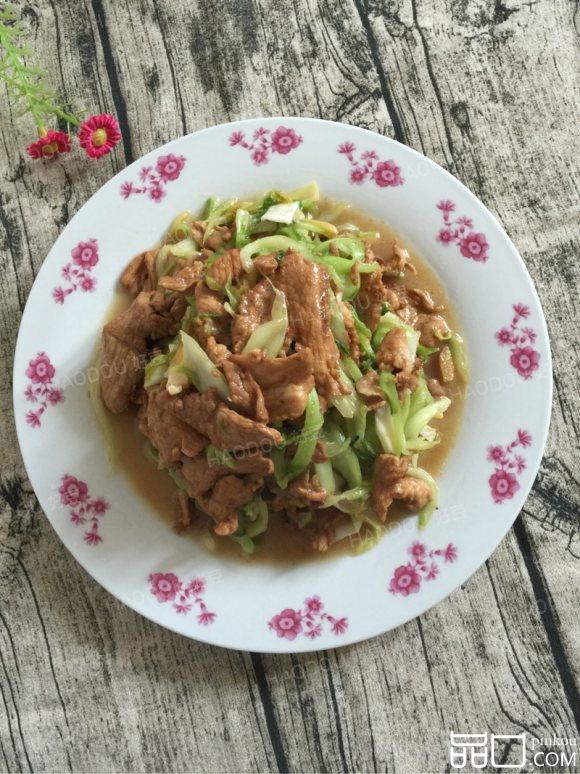 白菜丝炒肉片