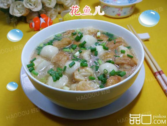 白菜油条煮汤圆