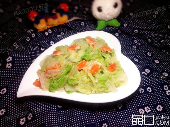 白菜炒虾黄