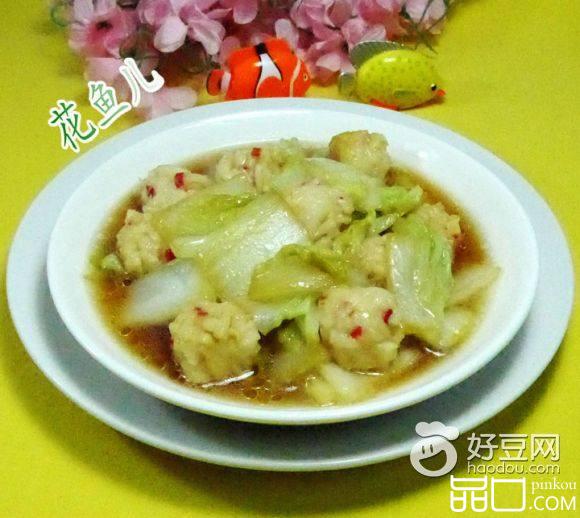虾味球炒白菜