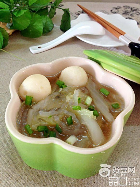 白菜粉丝鱼丸汤