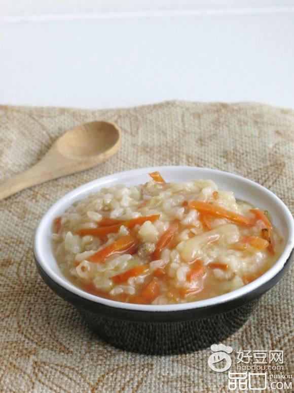 胡萝卜白菜肉末养生粥