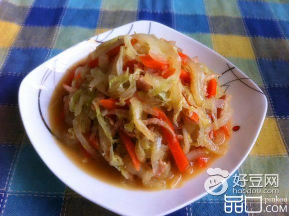白菜胡萝卜炒肉