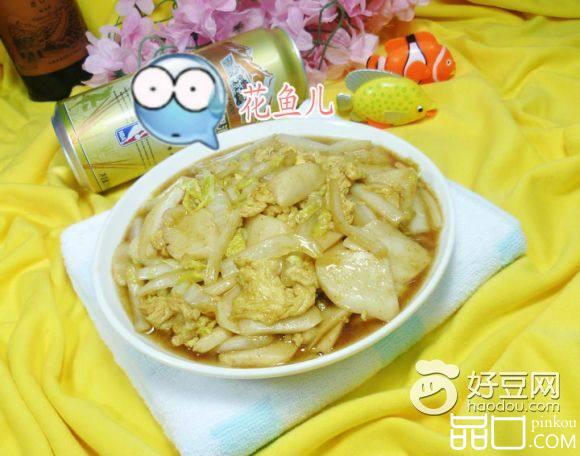 鸡蛋白菜炒年糕