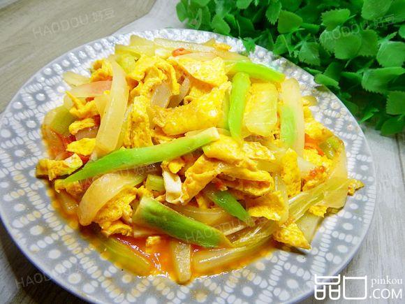 西红柿莴笋炒鸡蛋皮