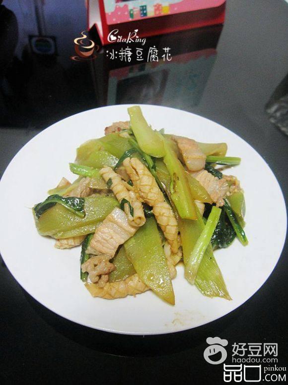 鱿鱼干花肉炒莴笋