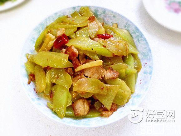 莴笋炒五花肉片